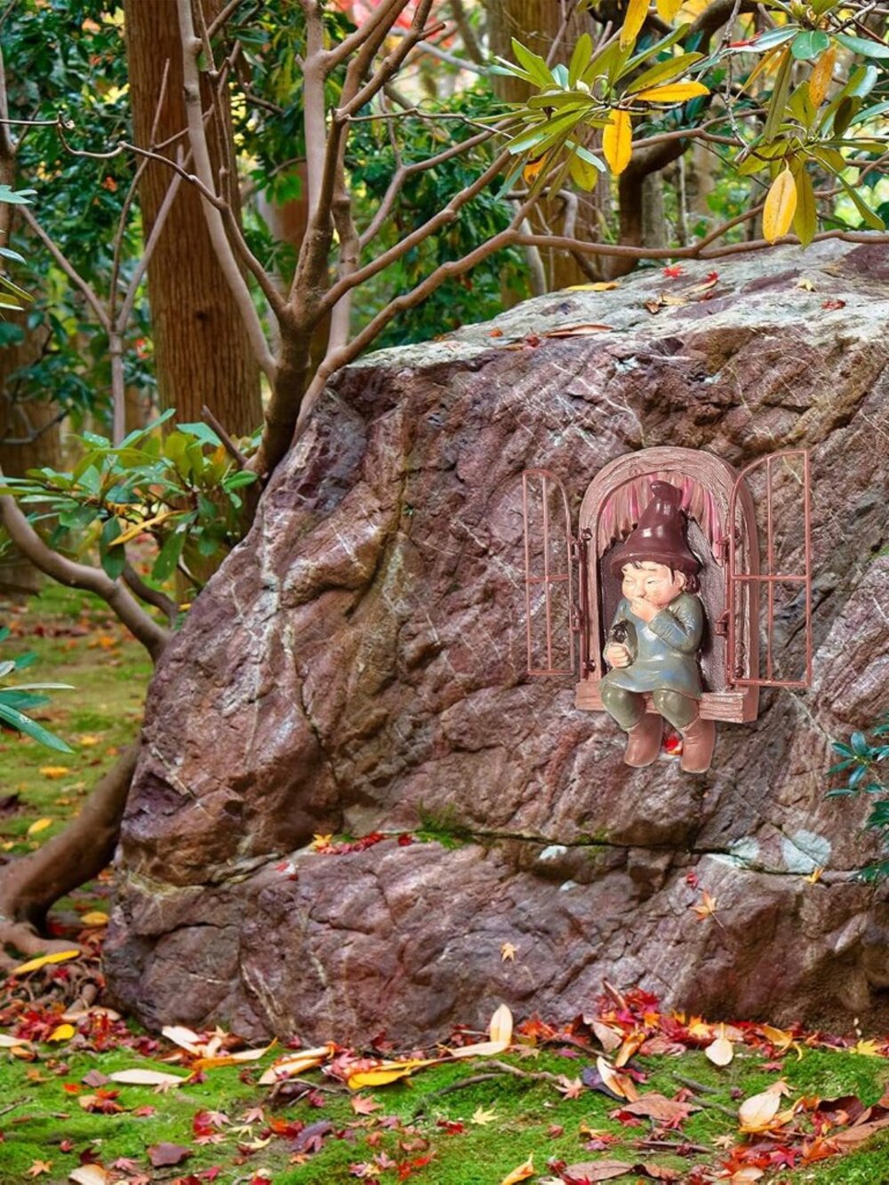 4 Pieces Garden Gnomes Outdoor Tree Hugger Gnome Fairy Statue Elf Out the Door R - Picture 6 of 7
